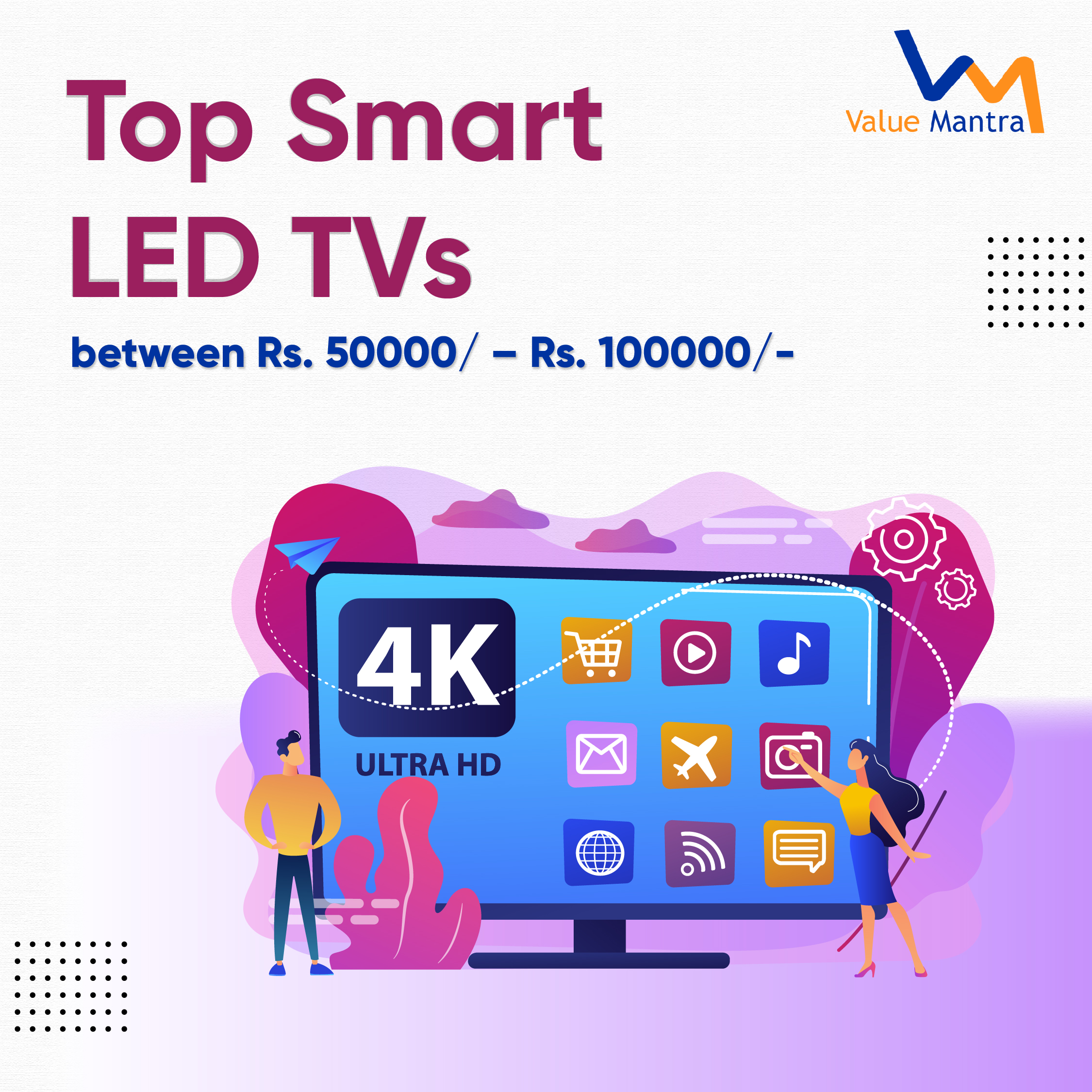 Top Smart LED TVs between 50000 – 100000
